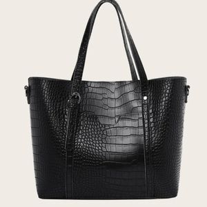Faux leather black handbag